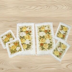 Fieldcrest Royal Velvet Vintage 6 Piece Lot of Bath Towels Dreamy Florals